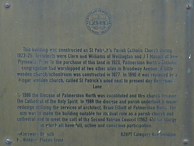 Historic plaque on the Cathedral of the Holy Spirit