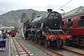 45690 Leander parked up alongside the Ffestiniog Railway in Blaenau Ffestiniog on Sat 3 Aug 2019. She and 48151 had worked a re-opening special for the "Conwy Valley Line" following closure for repairs.