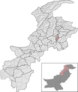 Torghar District (red) in Khyber Pakhtunkhwa