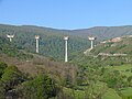 Construction of Viaduct of Montabliz, the highest bridge in Spain.