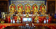 Statues of the Five Tathagathas, Tri Ratna Buddhist Centre, Pekanbaru, Sumatra