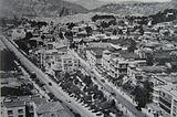 Arce and 6 de Agosto avenues, with a section of the city, La Paz, Bolivia,1948.