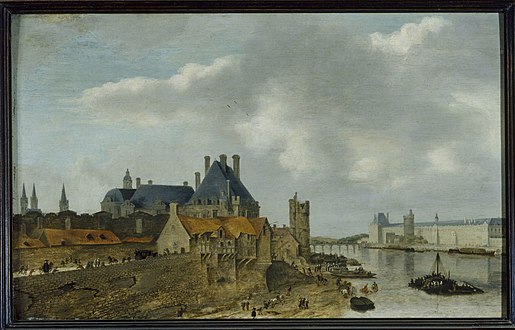The Hôtel de Nevers (left bank) and the Tour de Nesle