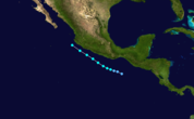 Track and intensity of Tropical Storm Ileana