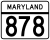 Maryland Route 878 marker