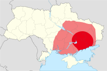 Map of Makhnovist territory, which covers most of southern and eastern Ukraine