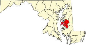 Map of Maryland highlighting Talbot County