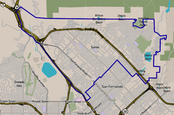 Sylmar, as delineated by the Los Angeles Times
