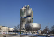 Full elevation of the tower and BMW Museum