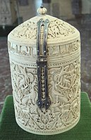 Niello accents on the lock of the ivory "Box of Zamora", 900-964, Al-Andaluz