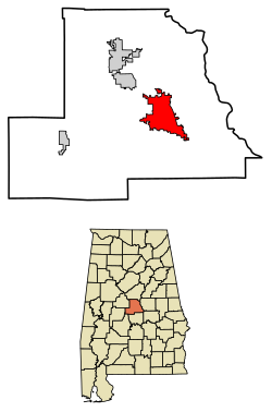 Location of Clanton in Chilton County, Alabama.