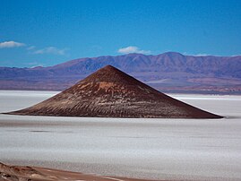 Mountain called Cono de Arita in salar de Arizaro, province of Salta