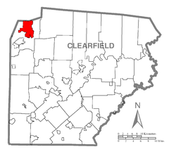 Location of Treasure Lake in Clearfield County