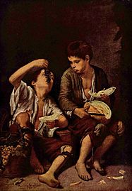 Murillo, Beggar Boys Eating Grapes and Melon, c. 1645–1655