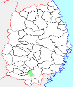 Location of Higashiyama in Iwate Prefecture