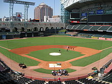 Wide shot of Minute Maid Park