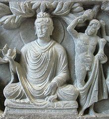 Vajrapani-Heracles as the protector of the Buddha, 2nd century AD, from Gandhara