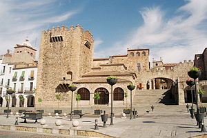 The Plaza Mayor (main square) in Cáceres