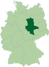 Map of Germany:Position of Saxony-Anhalt highlighted