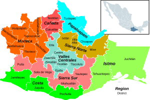 Oaxaca regions and districts: Valles Centrales in the center