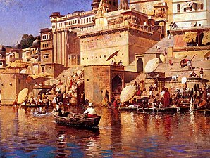 A painting by Lord Weeks (1883) of Varanasi, viewed from the Ganges