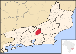 Location of Teresópolis in the state of Rio de Janeiro