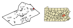 Location of Coaldale in Schuylkill County, Pennsylvania