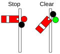 Semaphore stop signal (lower quadrant type)