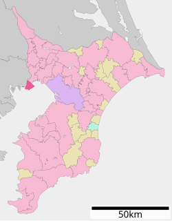 Location of Urayasu in Chiba Prefecture