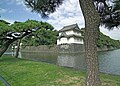 Moat, wall, building at Edo Castle