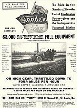 1910 Standard Six advertisement in Cycle and Automobile Trade Journal
