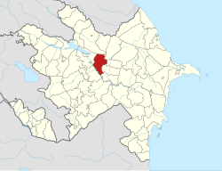 Map of Azerbaijan showing Agdash District