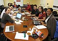 Participants at the Women's History edit-a-thon at Harvard, 2013