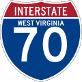 Interstate 70 sign in West Virginia