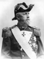 Swedish king Oscar II wearing an admiral's uniform, as shown by the three stars on his epaulettes