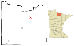 Location of the city of Littlefork within Koochiching County, Minnesota
