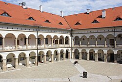 Inner courtyard of the Niepołomice Castle built by Casimir III the Great