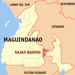 Map of Maguindanao del Sur with Rajah Buayan highlighted