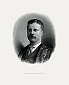 Image 4 Theodore Roosevelt Engraving credit: Bureau of Engraving and Printing; restored by Andrew Shiva Theodore Roosevelt (October 27, 1858 – January 6, 1919) was the 26th president of the United States from 1901 to 1909. He had previously been the 33rd governor of New York, from 1899 to 1900, and then the 25th vice president of the United States, from March to September 1901. As a leader of the Republican Party, he became a driving force for the Progressive Era in the United States in the early 20th century. In 1912, he ran for a third term as president. When he could not secure the Republican nomination, he formed his own party, the Progressive or "Bull Moose" Party, which drew enough votes away from the Republican nominee, incumbent President William Howard Taft, to give their Democratic opponent Woodrow Wilson a large victory in the electoral vote. Roosevelt was a distant cousin of the 32nd president, Franklin D. Roosevelt, and the uncle of Franklin's wife Eleanor Roosevelt. His face is depicted on Mount Rushmore, alongside George Washington, Thomas Jefferson and Abraham Lincoln. This picture is a line engraving of Roosevelt, produced around 1902 by the Department of the Treasury's Bureau of Engraving and Printing (BEP) as part of a BEP presentation album of the first 26 presidents. More selected pictures