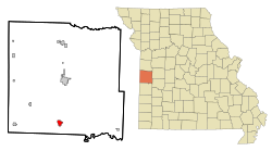 Location of Rich Hill, Missouri