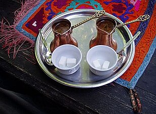 Serbian coffee being served