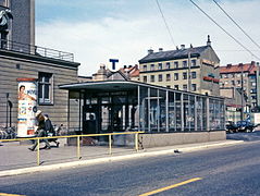 The entrance to Skanstull metro station, 1957