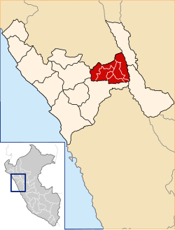 Location of Sánchez Carrión in La Libertad Region