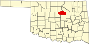 Map of Oklahoma highlighting Payne County