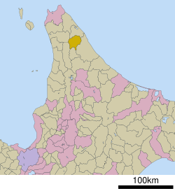 Location of Nakatonbetsu in Hokkaido (Sōya Subprefecture)
