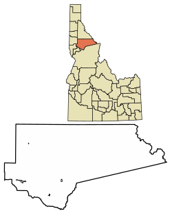 Location of Weippe in Clearwater County, Idaho.