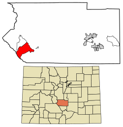 Location of the Coaldale CDP in Fremont County, Colorado.