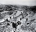 Palestinian irregulars moving to counterattack Haganah positions in Al-Qastal, 7–8 April 1948