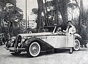 Lucy O'Reilly Schell won the Concours d'élegance automobile de Juan-les-Pins in May 1938, in a Delahaye cabriolet with Chapron bodywork.