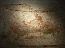 Erotic Fresco Lupanar, Pompeii. 72 - 79 CE